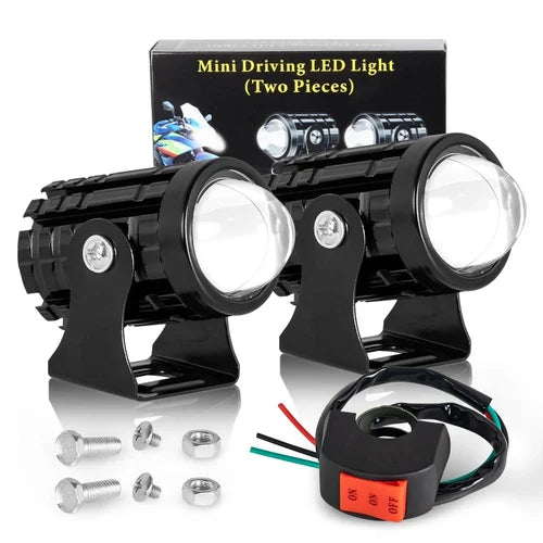 Deal Mini Drive Two-Color Mini Steel Gun Spotlight & Universal Motorcycle On/Off Switch